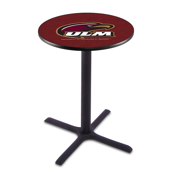 36" Blk Wrinkle Louisiana-Monroe Pub Table
